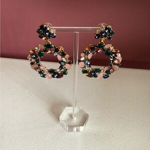 J. Crew Multicolor Gemstone Hoop Earrings